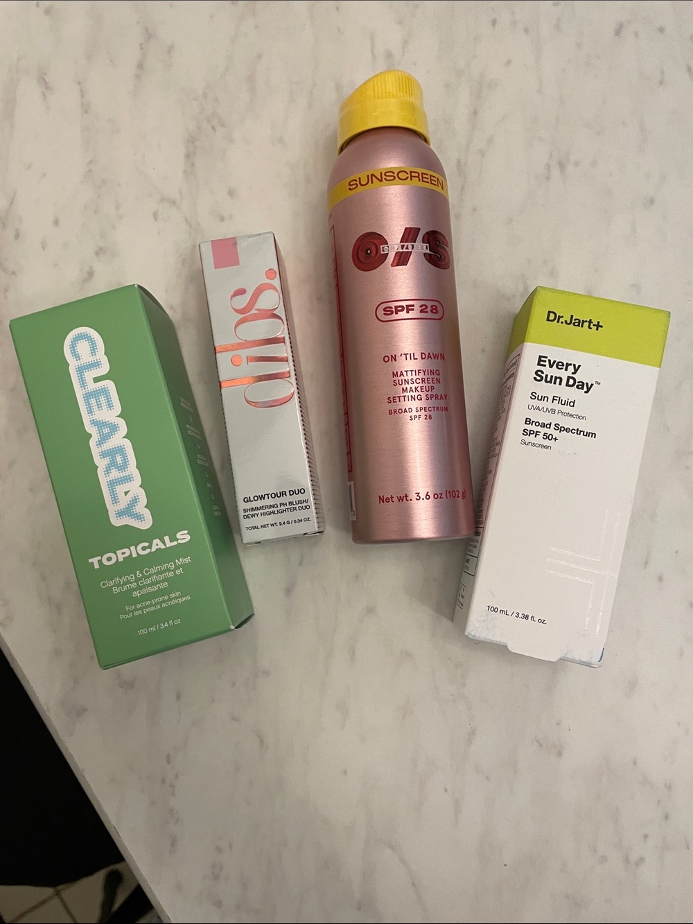 Sunscreen, Shimmering Blush and Clarifying Calming Mist.  Package Deal